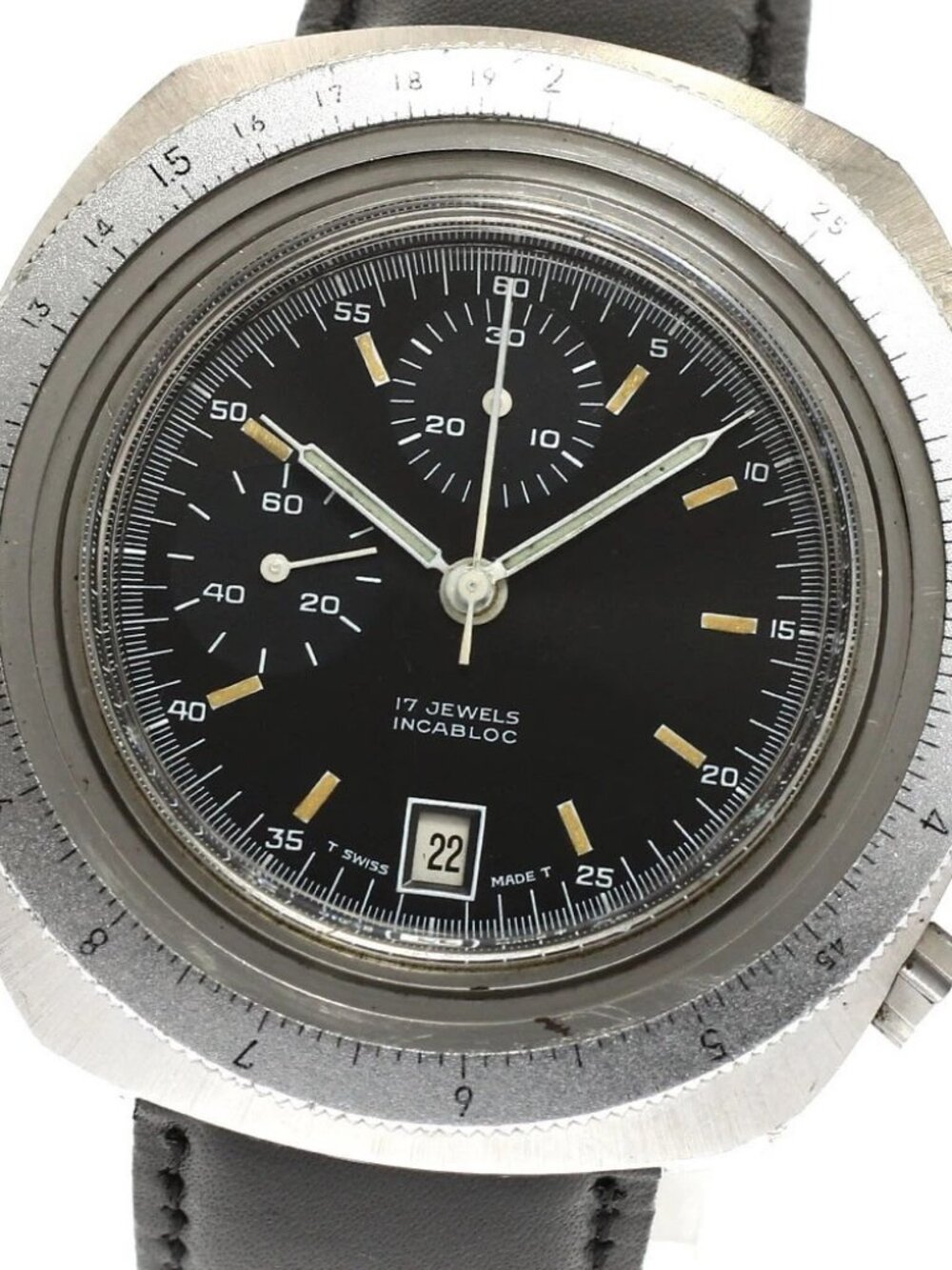 Heuer Calculator 740.633 Chronograph Cal.7765 Hand Winding Men's Watch_